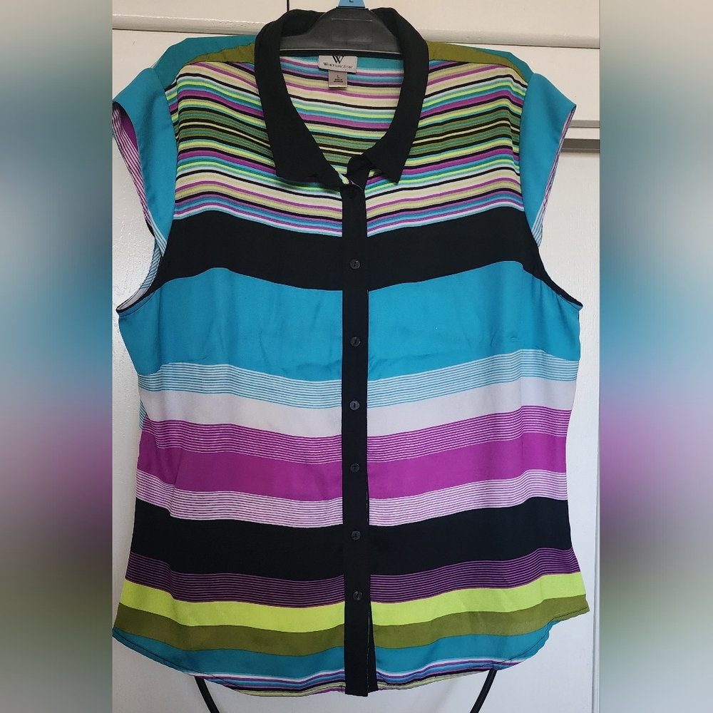 Worthington striped  Sleeveless blouse - Picture 2 of 4